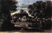 Nicolas Poussin, Landscape with Gathering of the Ashes of Phocion by his Widow